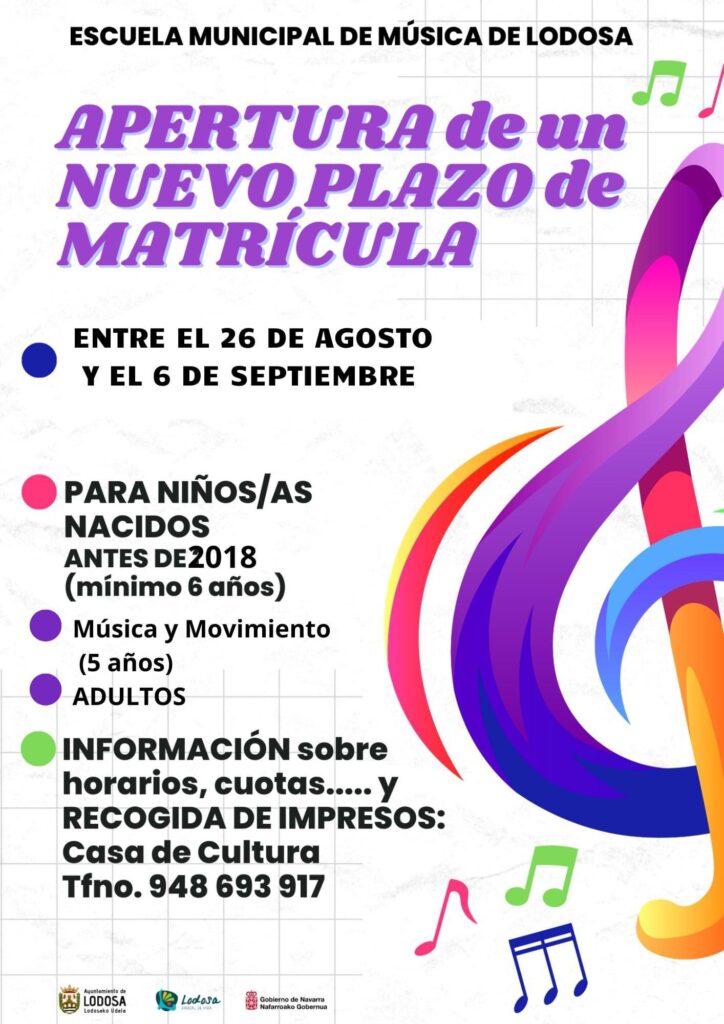 NUEVO PLAZO DE MATRÍCULA / EMMAA