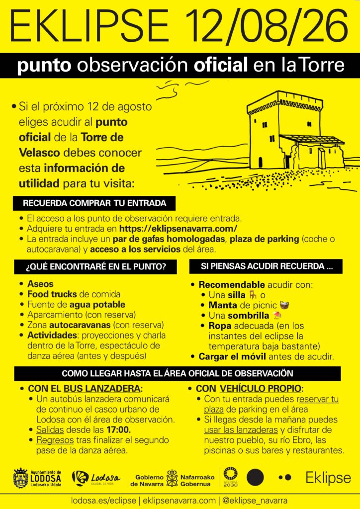 Si el próximo 12 de agosto eliges acudir al punto oficial de la Torre de Velasco debes conocer esta información de utilidad para tu visita