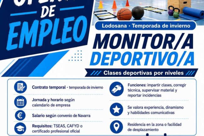Oferta monitor/a deportivo/a