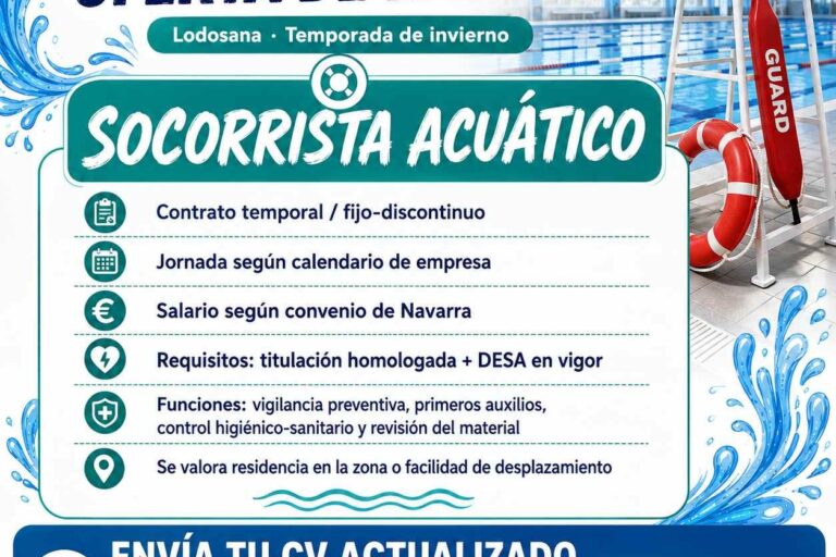Oferta socorrista acuático invierno Lodosana 26/27